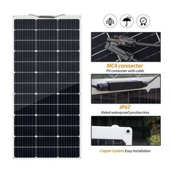 130W Watt Flexible Solar Panel 12V Charging Monocrystalline PV Modul For RV Boat