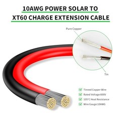 Solar Panel Connector to XT60 Connector Cable 3FT, 10AWG Solar to XT60 3 FT