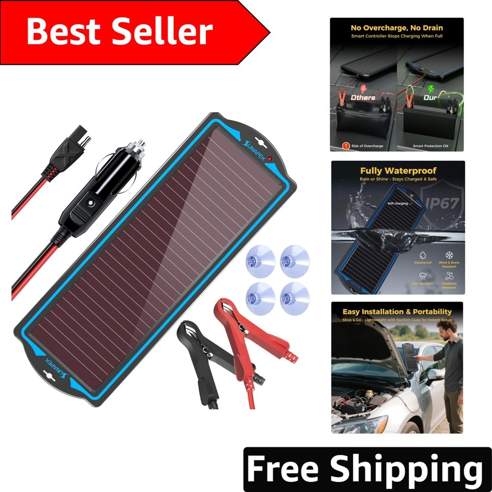 Lightweight 12V Solar Panel Kit with Visual Indicators – Easy Installation