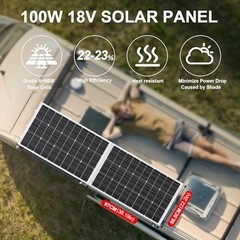 DOKIO 200W Solar Panel Kit 2x100W Monocrystalline with Mounting Brackets