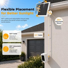 2-Pack 8W Solar Panel Charger for Ring Stick Up & Spotlight Cam, IP65 Waterproof