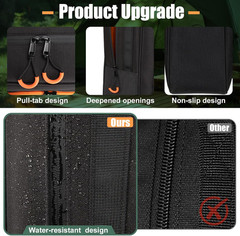 Solar Panel Storage Bag with Orange Lining, Deepened Opening, Zipper with Pull a
