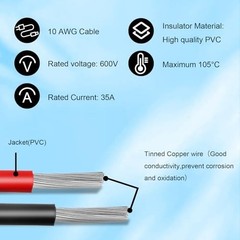 Solar to XT60i Adapter Cable 10AWG 20FT for Solar Panel Power Station