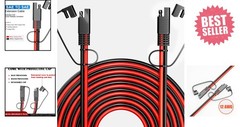 Heavy-Duty 20FT SAE to SAE Extension Cable – 12AWG Power Connector for Vehicles