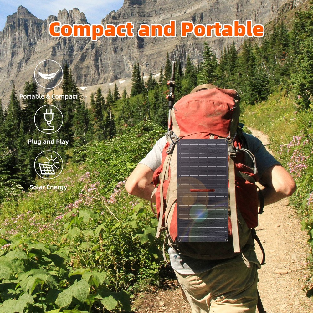15W 5V Portable Foldable Solar Panel IP67 Waterproof USB And Type-C BZDN