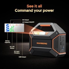 Portable Power Station 155Wh 42000mAh 100W Generator 110V AC Outlets USB LED