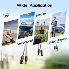 50Ft 10AWG Solar Panel Extension Cable, 6Mm² Twin Wire Conductor Parallel Solar