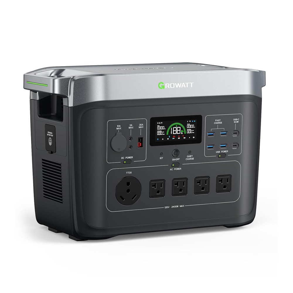 Portable Power Station ，INFINITY 2000 Black Electric Solar Generator，2048Wh Life