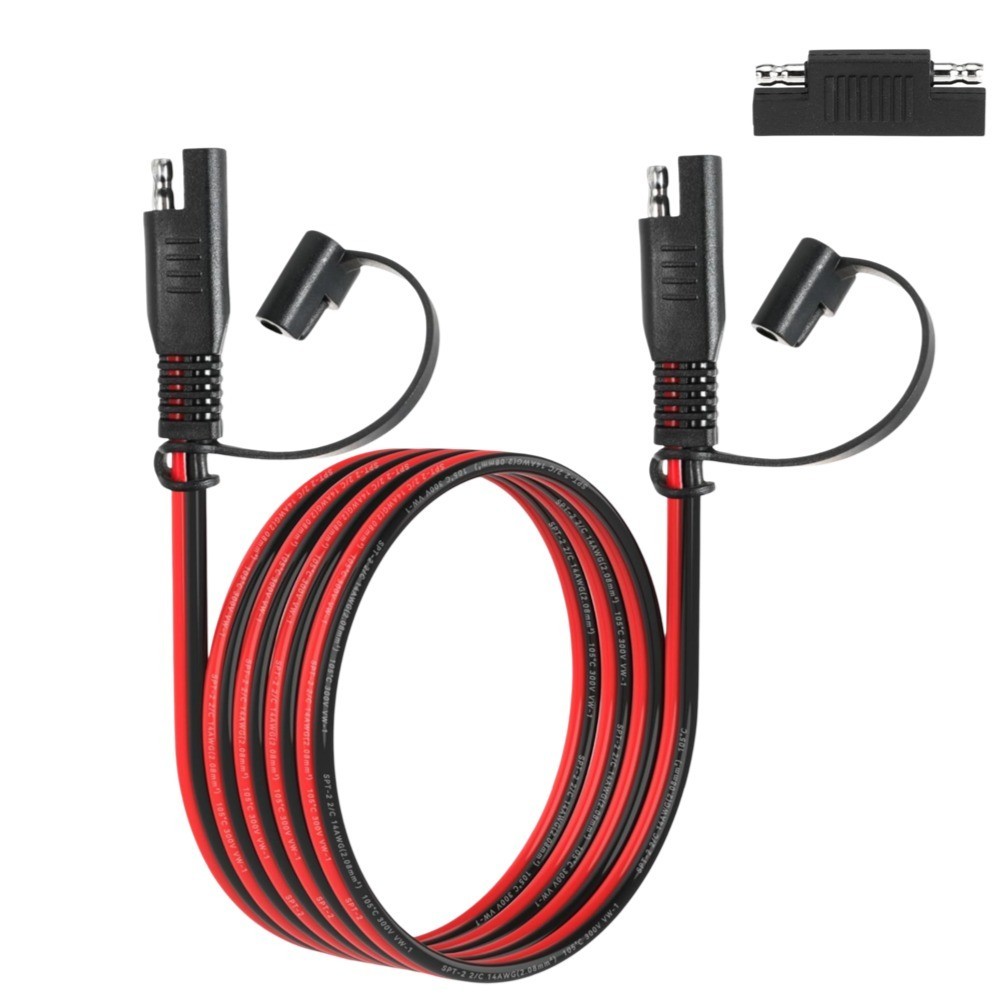 14AWG SAE 6FT Extension Cable with Polarity Reverse Adapter for Solar Panel RV
