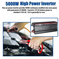 200W Foldable Solar Panel with Controller & 5000W Power Inverter Kit For Camping