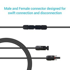 Versatile 15FT Weather-Resistant Solar Extension Cable for Efficient Power Setup