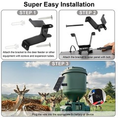6V Solar Panel for Deer Feeder – 4.5W Waterproof Outdoor Kit, Alligator Clips, R
