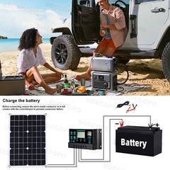 10000W 110V Power Inverter Solar Generator With 500W Solar Panel Home Complete