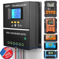 12/24V 30A~100A MPPT Solar Charge Controller Panel Battery Regulator Dual USB
