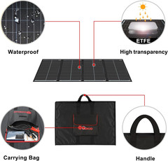 200W 36V Portable Foldable Solar Panel Kit, Compact 19X26.4In Design 9.7Lb with