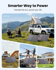 100W Portable Solar Panel for Power Station – 24% Efficiency Bifacial Solar Pane