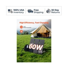 VEVOR S60 60W Foldable Portable Monocrystalline Solar Panel Charger USB-C DC