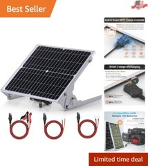 Durable Waterproof 12V Solar Charger with 3-Stage Charging for All Batteries