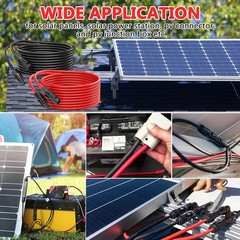 High Conductivity 30FT Solar Cable – 12AWG with Secure Waterproof MC4 Connectors