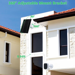4W Solar Panel for Security Camera, Type-C/Micro USB Solar Charger for Rechargea