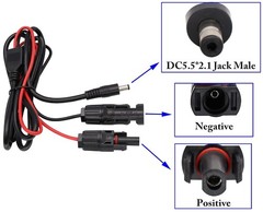 Solar Adapter Male and Female to DC 5.5mm x 2.1mm Male Solar Power Extension …