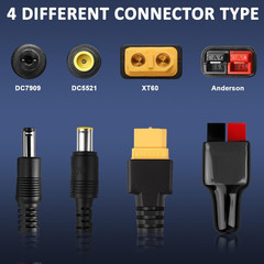 Solar Panel Extension Cable Kit, 4-In-1 Solar Connector with XT60/DC7909/DC5521,