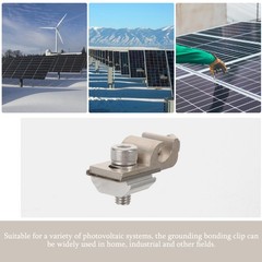 2 Pcs Solar Panel Cable Clamp Grounding Lug Photovoltaic Ground Clip Connector