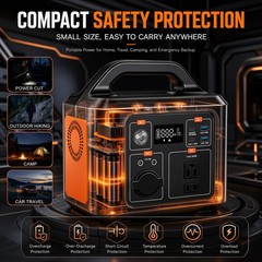 YSWHSTA Portable Power Station, 288Wh LiFePO4 Battery, 300W Electric Solar Gener