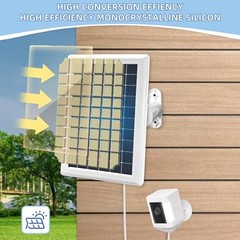 Solar Panel Charger for Ring Camera Battery,Compatible with Ring 1 White