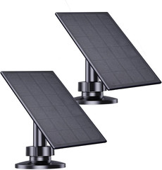 Zivif Solar Panel for Security Camera, 2W Solar Charger with Micro USB & USB-C P