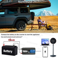 7000W Solar Kit 12V 110V Inverter Battery ChargerLighting/Camping W/300W Panels