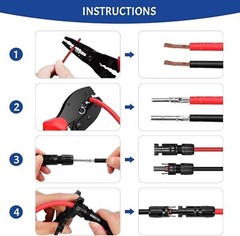 12/24PCS Solar Panel Cable Connector Crimper PV Crimping Pliers Cable Terminals