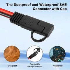 10AWG SAE to Solar Panel Connector Cable 20FT, Heavy-Duty Tinned Copper, Solar E