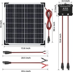 Mantenedor del cargador de bateria solar 20 W Y 12 V Impermeable Para Coche