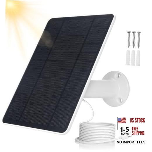 USB Solar Panel for Ring Camera – Type-C Solar Panel Charger 5v 6w with 10ft