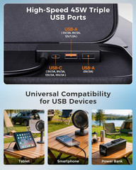 100W Portable Solar Panel with 5-In-1 Cable,23.5% Efficiency Mono Foldable Solar