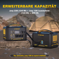 JUMP 2200 Portable Power Station 828/1548Wh Lifep04 Battery Solar Generator Sola