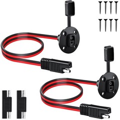 2 Pack SAE Connector Power Socket Sidewall Port, 10AWG Weatherproof Quick Con…