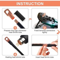 Functional 60pc Tin Plated Copper Ring Terminal Kit for Automotive Use