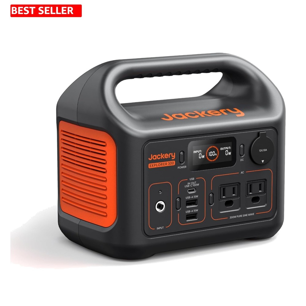 Lightweight Jackery Explorer 300: 300W Portable Power for Camping & Emergencies