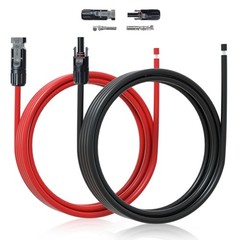 10FT 10AWG Solar Extension Cable 30A/1000V DC, IP67 Waterproof with Compatibl…