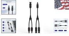 Solar Connectors Parallel Y Branch,MMF+FFM 1 Pair Solar Panel Wire for Solar …