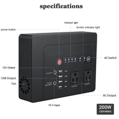 Powkey Portable Power Station 200W AC DC 146Wh Lithium Battery Solar Generator