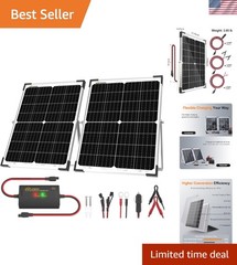 Versatile 50W Solar Battery Maintainer Kit: 2 x 25W Panels & Adjustable Bracket