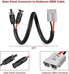10AWG Solar Panel Connector to Anderson 50A/600V Solar Connector Cable for So…