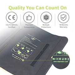 ALLPOWERS 21W Solar Charger with 10000mAh PowerBank and 3 Fast Charging USB-A/C