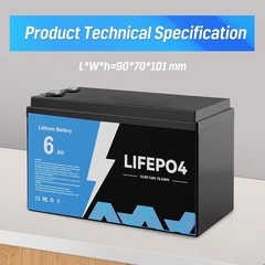 2-PACK 12V 6Ah LiFePO4 Lithium Battery BMS Deep Cycle For RV Solar Energy New