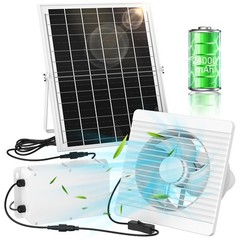 9.8″ Solar Powered Exhaust Fan with Battery for Greenhouse, Shed & Chicken