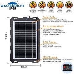 9W Solar Battery Trickle Charger Maintainer – 12V Waterproof Panel Kit for Car,