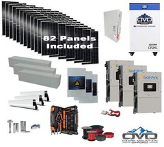 45KW Complete Offgrid Solar Kit + 3x 18K Sol-Ark Inverter + 32kWh OMO 48V Freedo
